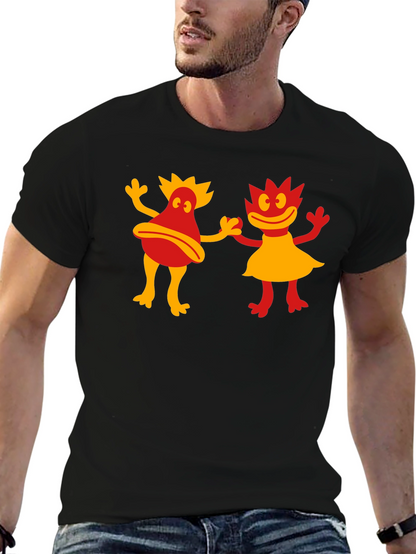 Retro Cartoon Creature Black T-Shirt