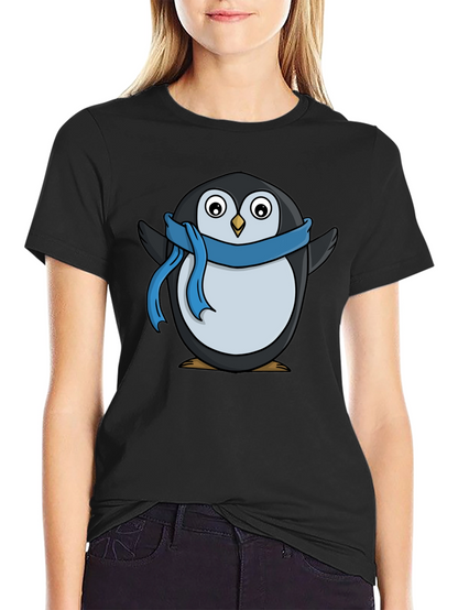 Penguin Scarf T-Shirt - Black