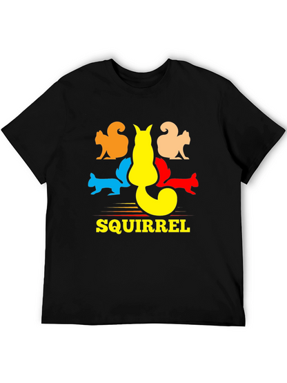 Squirrel Graphic T-Shirt - Black Cotton Tee