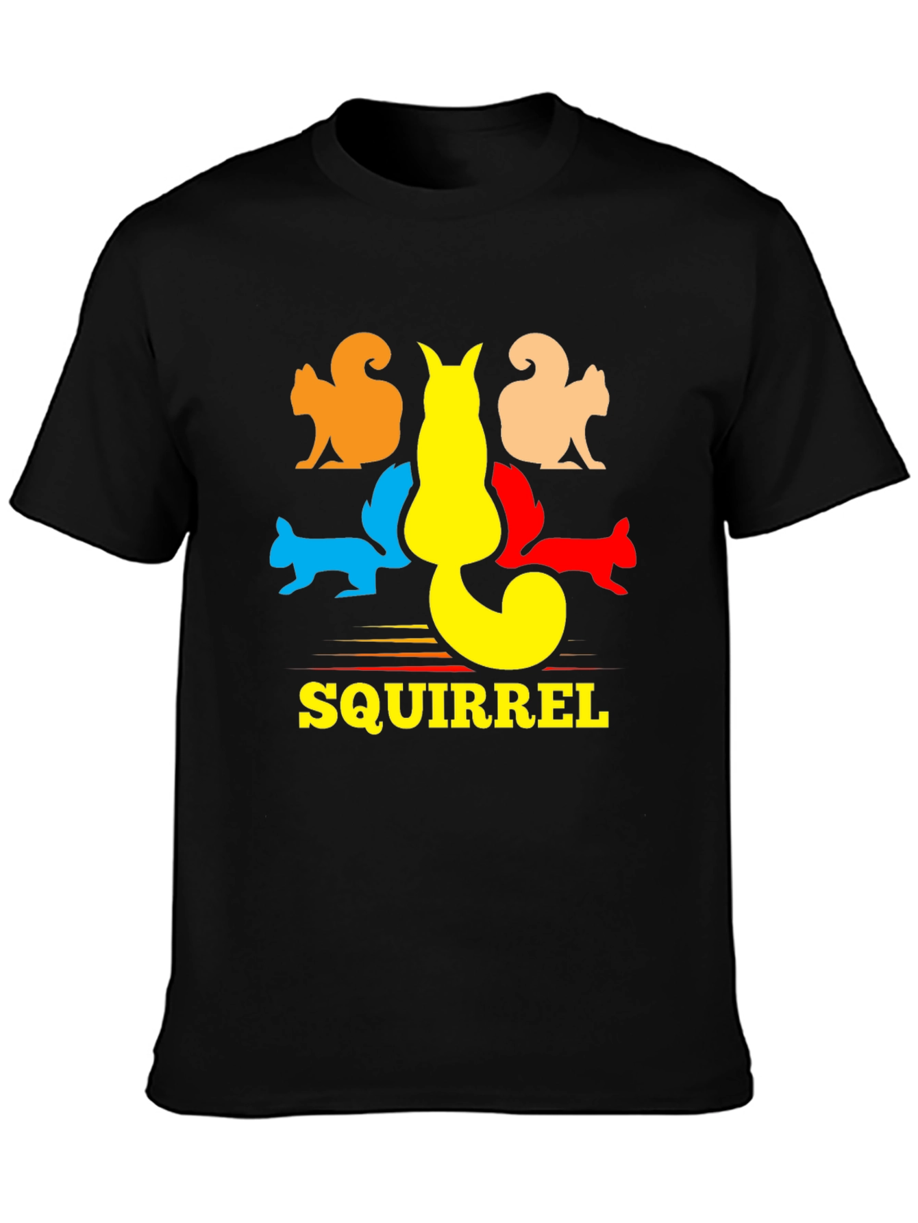 Squirrel Graphic T-Shirt - Black Cotton Tee