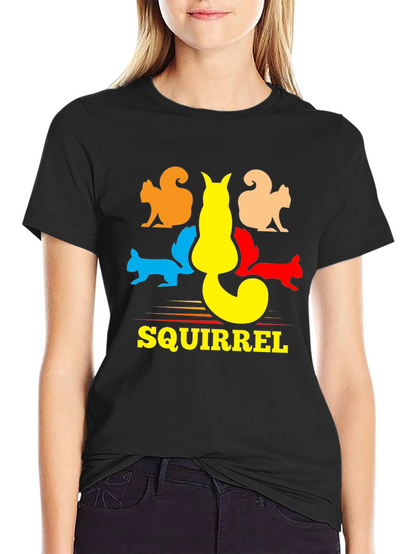 Squirrel Graphic T-Shirt - Black Cotton Tee