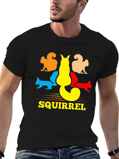 Squirrel Graphic T-Shirt - Black Cotton Tee
