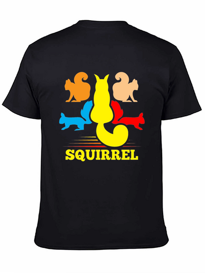 Squirrel Graphic T-Shirt - Black Cotton Tee