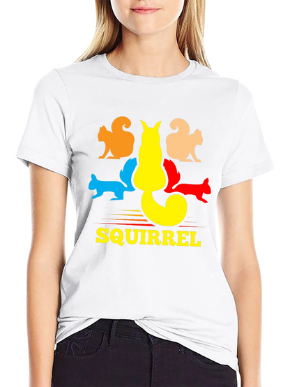 Squirrel Graphic T-Shirt - Black Cotton Tee