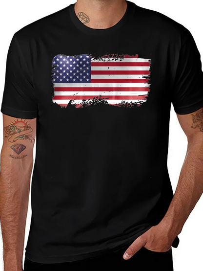 American Flag Graphic T-Shirt - Black