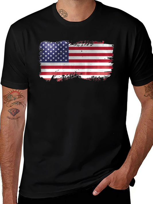 American Flag Graphic T-Shirt - Black