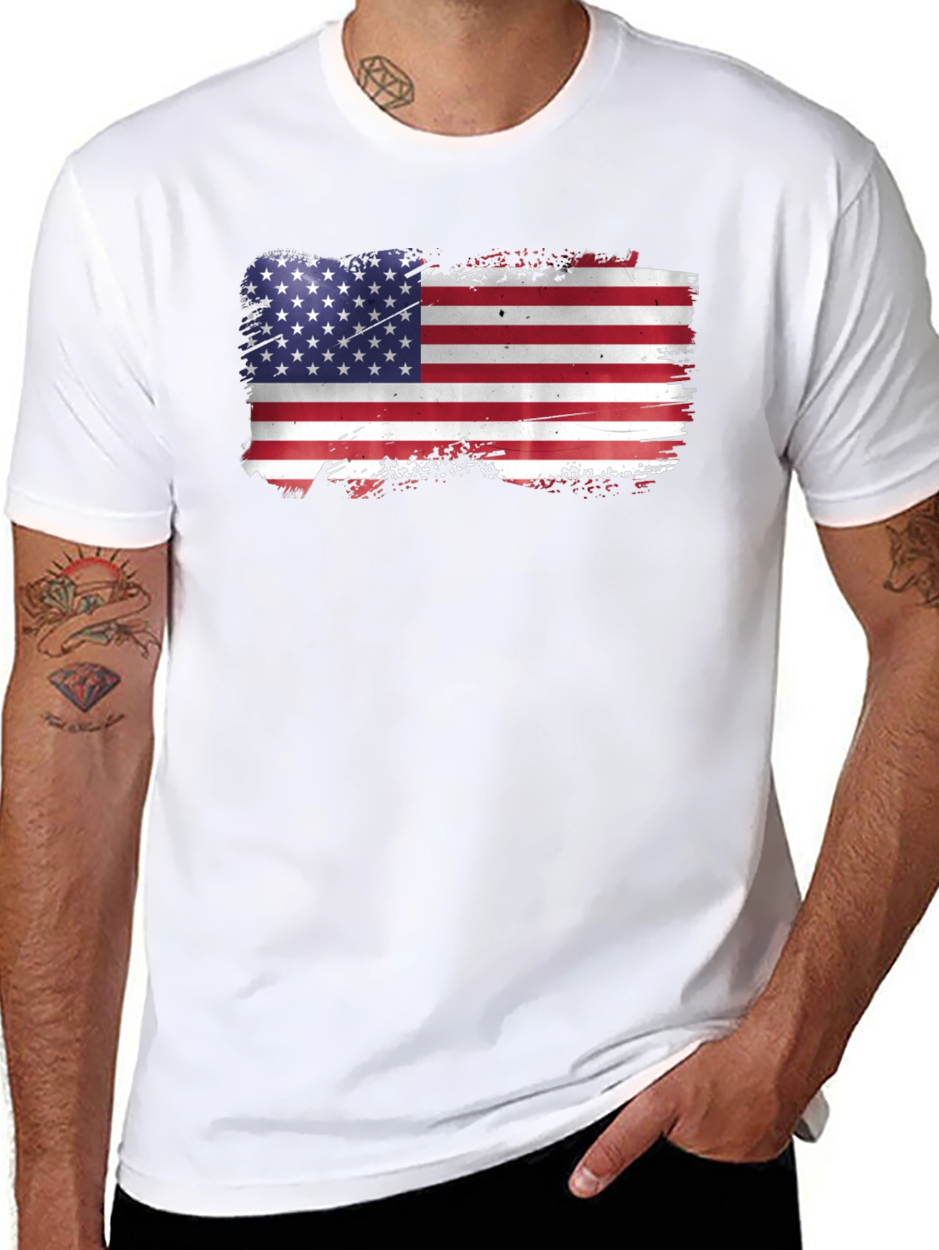 American Flag Graphic T-Shirt - Black