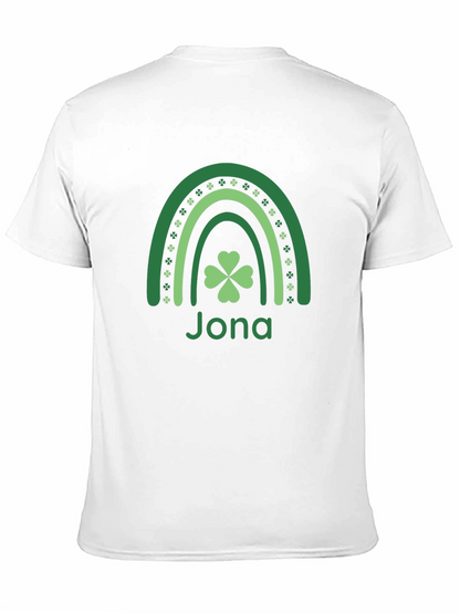 Lucky St. Patricks Day Rainbow Clover Personalized T-Shirt