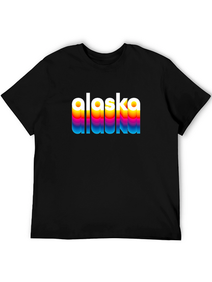 Retro Alaska Graphic Tee - Black Crew Neck
