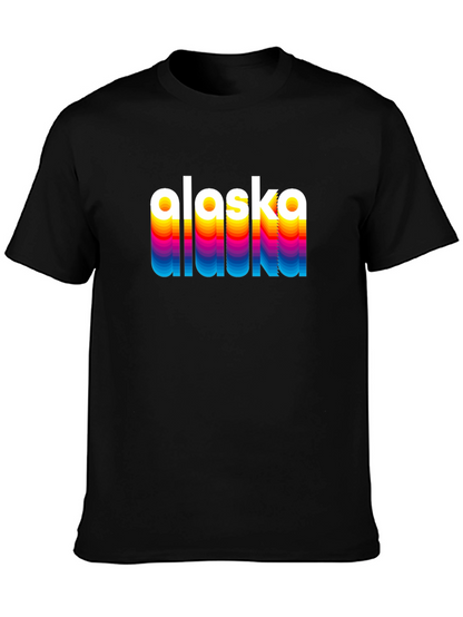 Retro Alaska Graphic Tee - Black Crew Neck