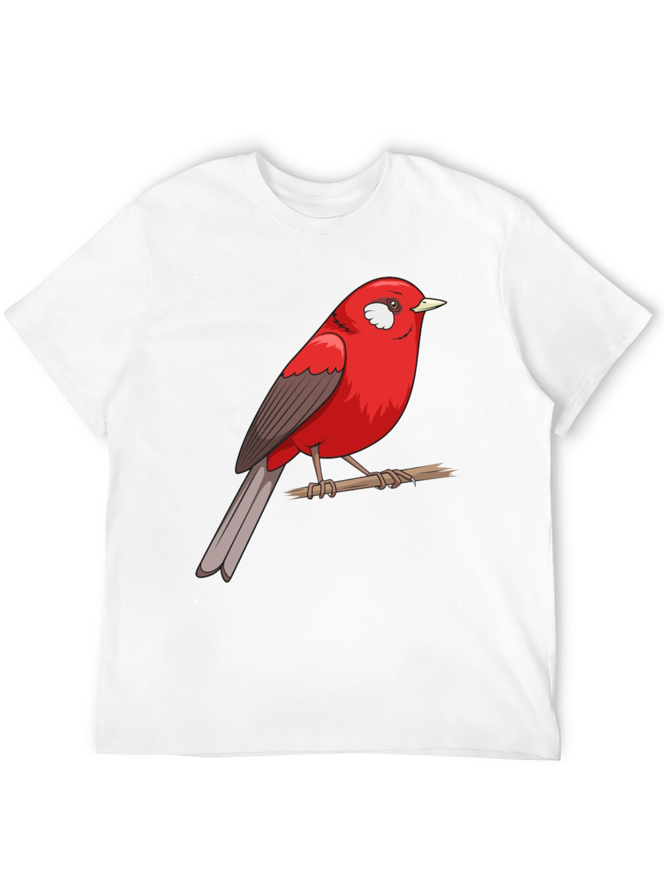 Red Bird Graphic Print T-Shirt
