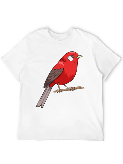 Red Bird Graphic Print T-Shirt