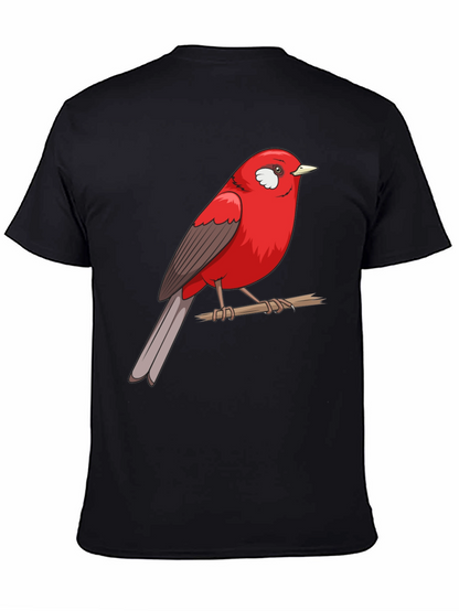 Red Bird Graphic Print T-Shirt