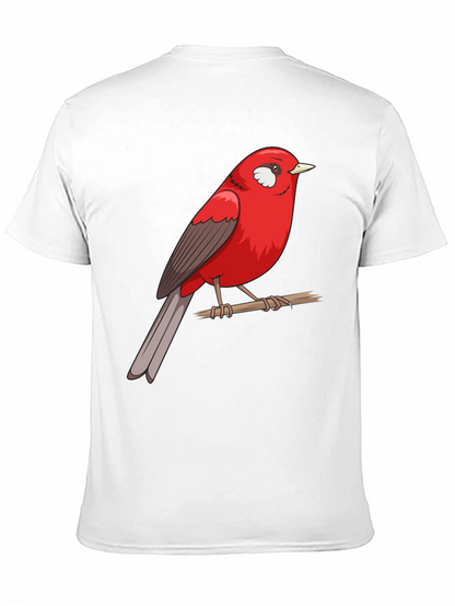 Red Bird Graphic Print T-Shirt