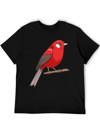 Red Bird Graphic Print T-Shirt