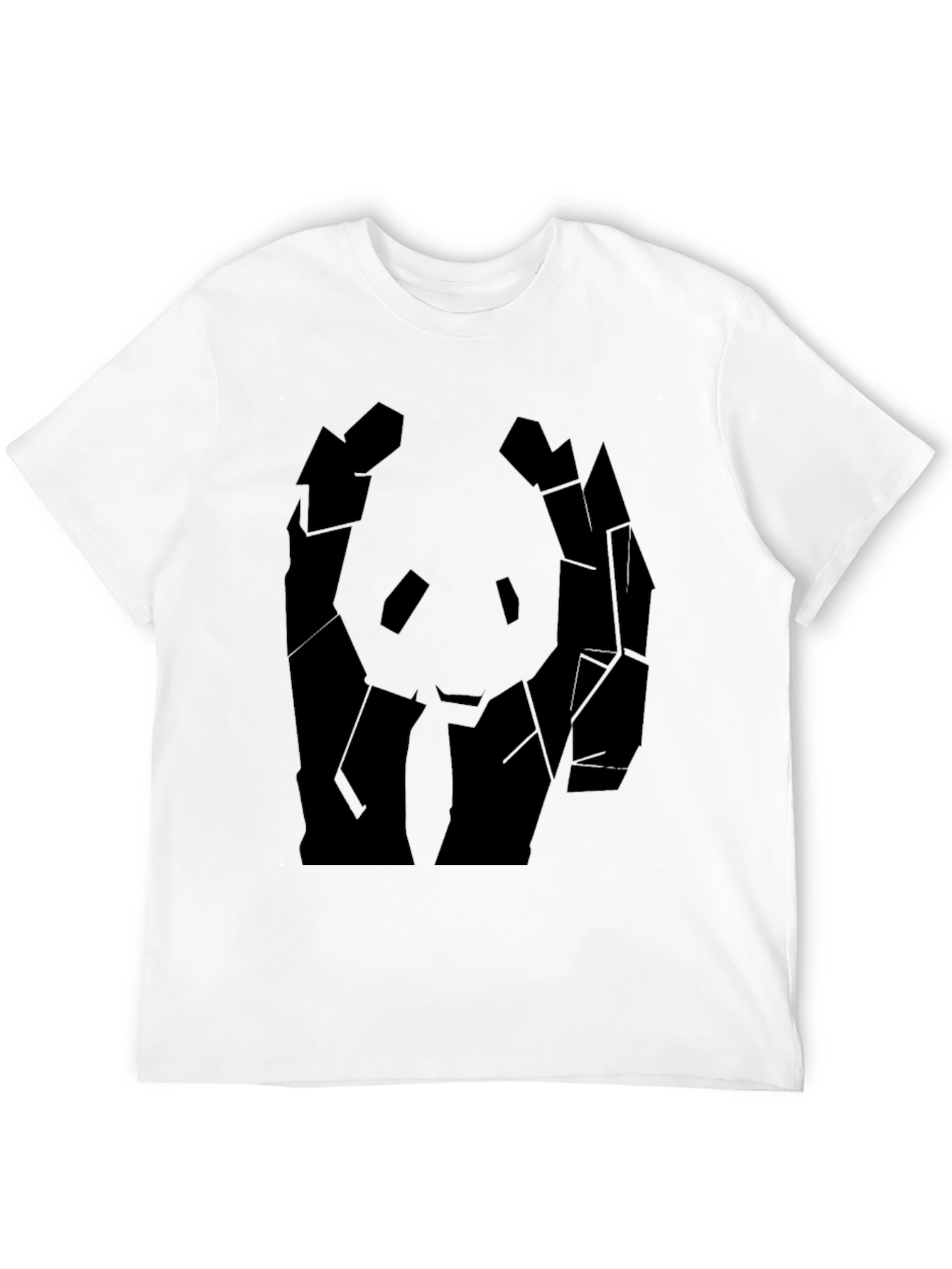 Geometric Panda Graphic Tee - Mens Black T-Shirt