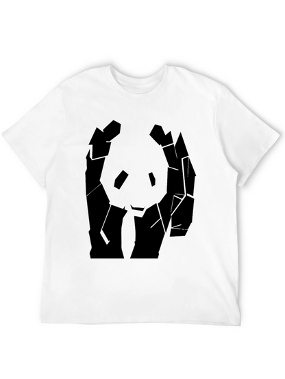 Geometric Panda Graphic Tee - Mens Black T-Shirt