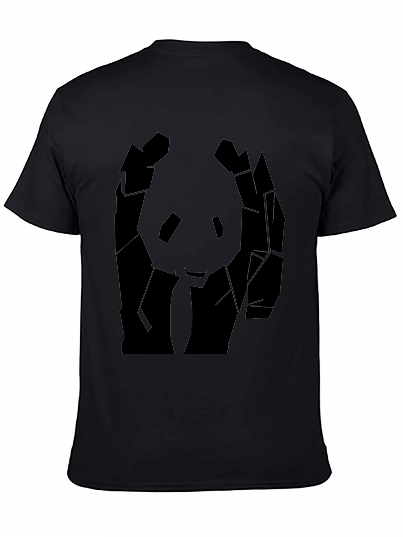 Geometric Panda Graphic Tee - Mens Black T-Shirt