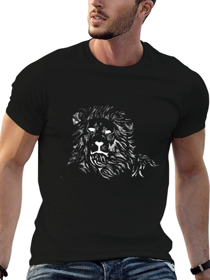 Lion Graphic Black T-Shirt - Casual Style