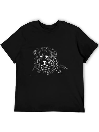Lion Graphic Black T-Shirt - Casual Style