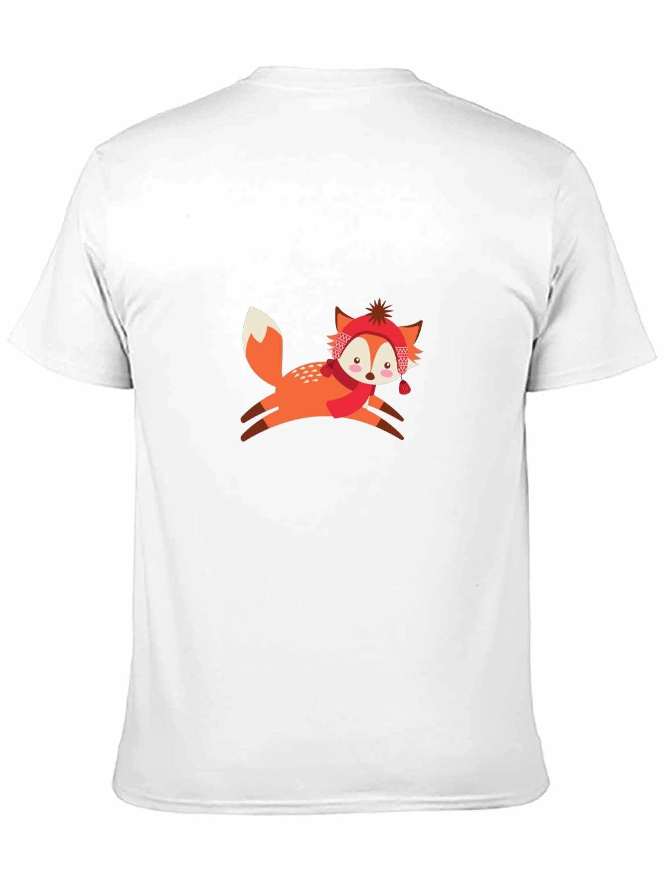 Black T-Shirt with Winter Fox Graphic