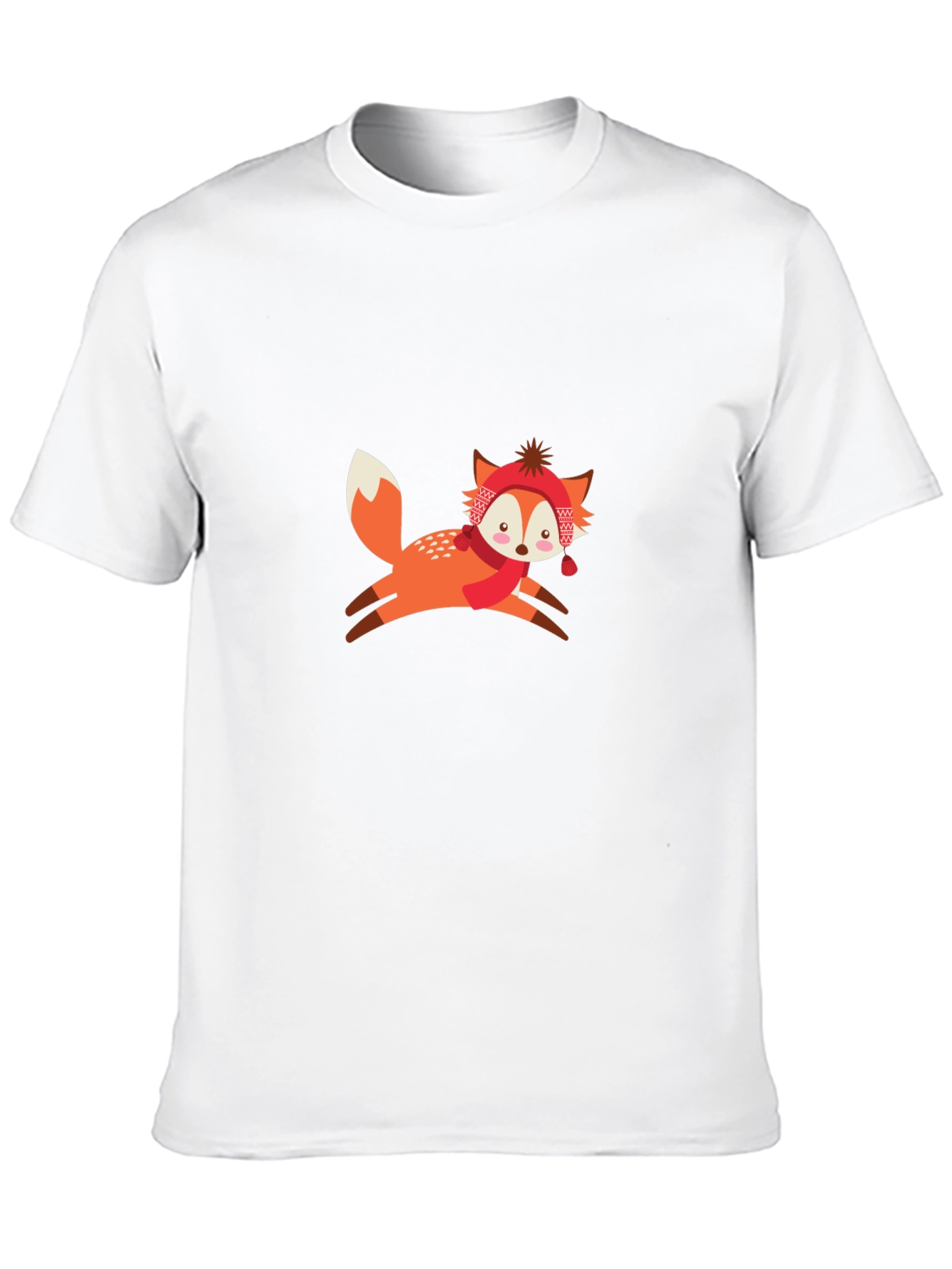 Black T-Shirt with Winter Fox Graphic