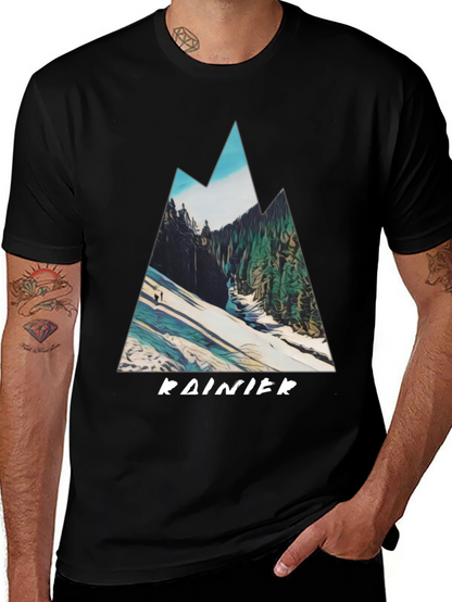 Rainier Mountain Graphic Tee - Black