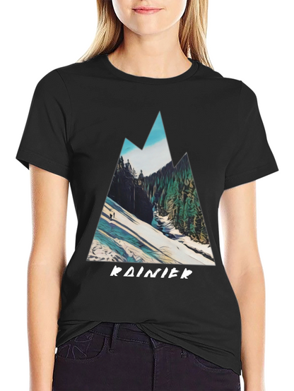 Rainier Mountain Graphic Tee - Black