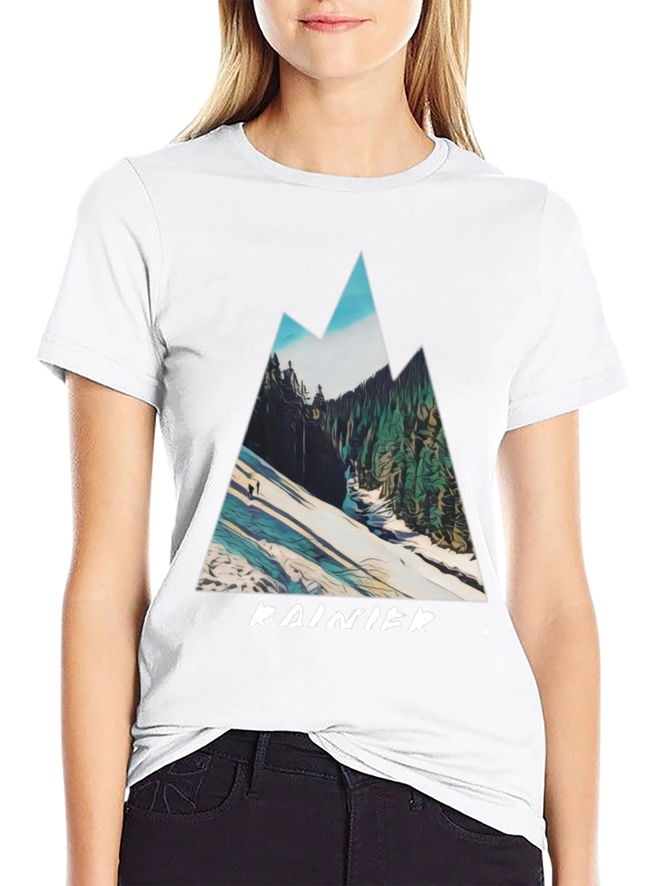 Rainier Mountain Graphic Tee - Black