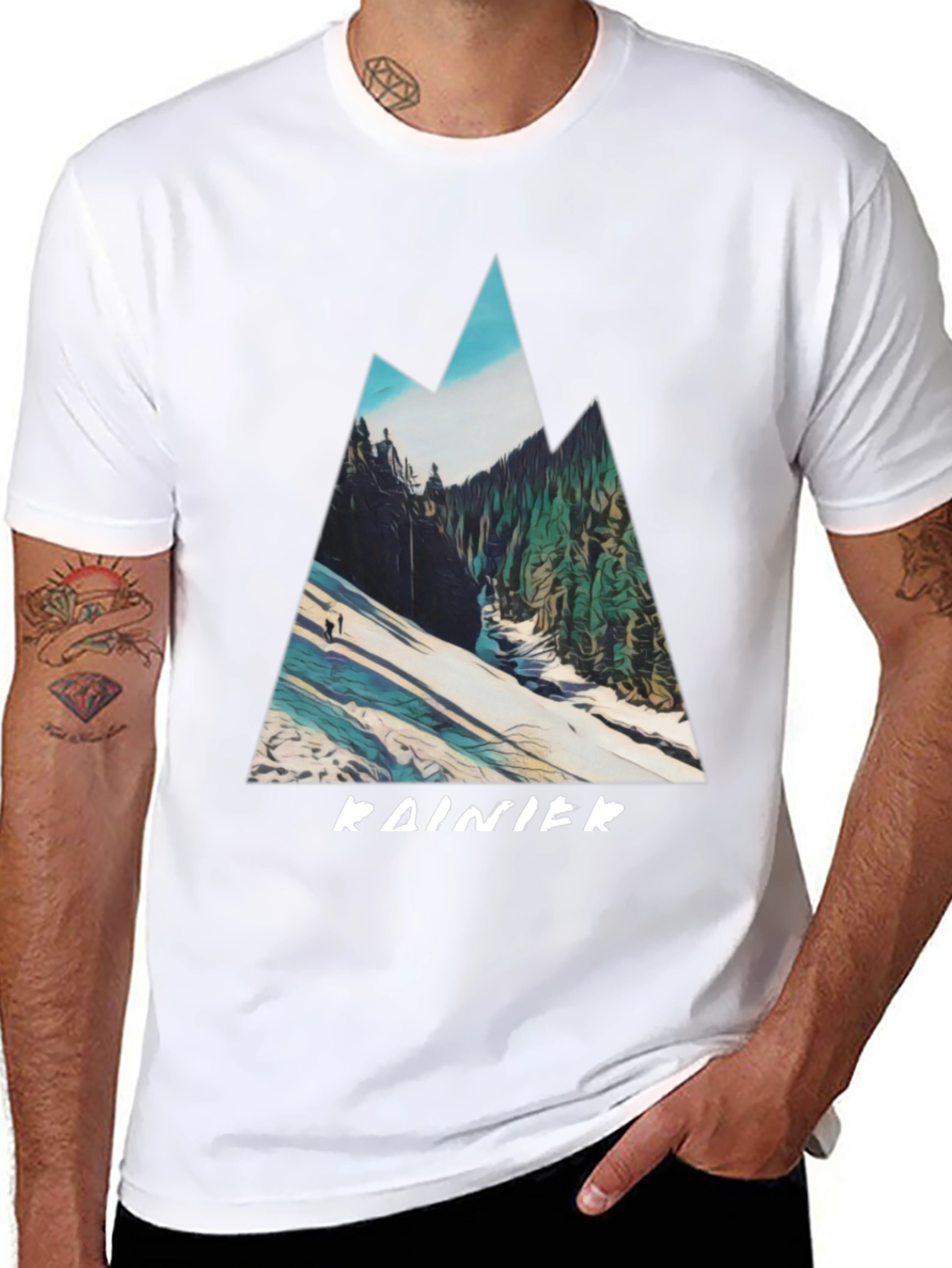 Rainier Mountain Graphic Tee - Black