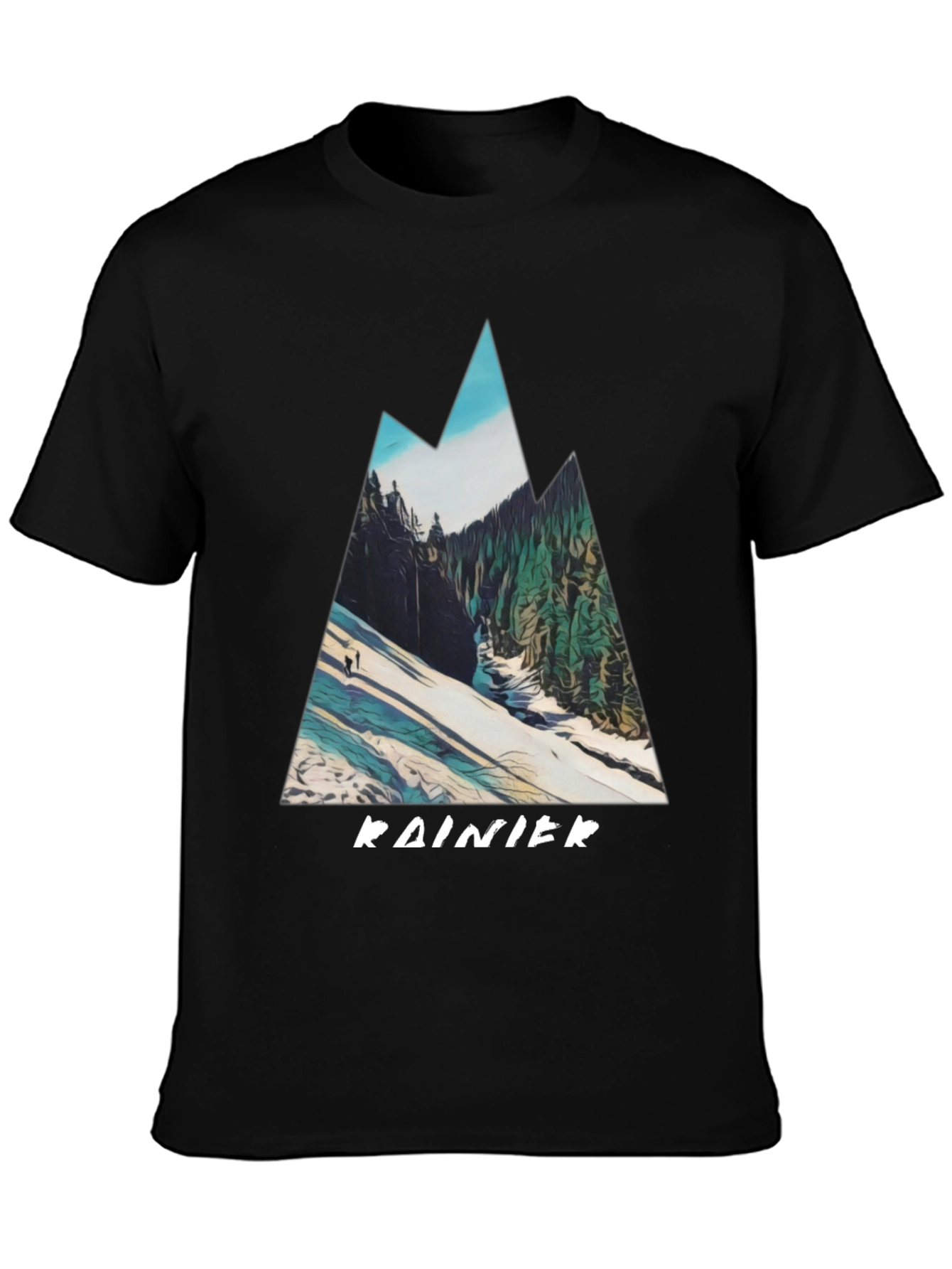 Rainier Mountain Graphic Tee - Black