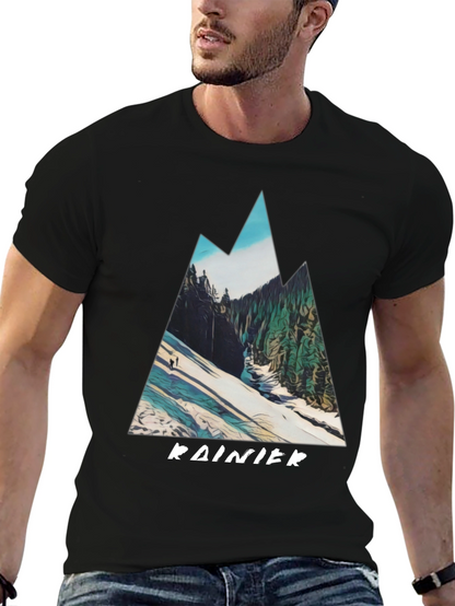 Rainier Mountain Graphic Tee - Black