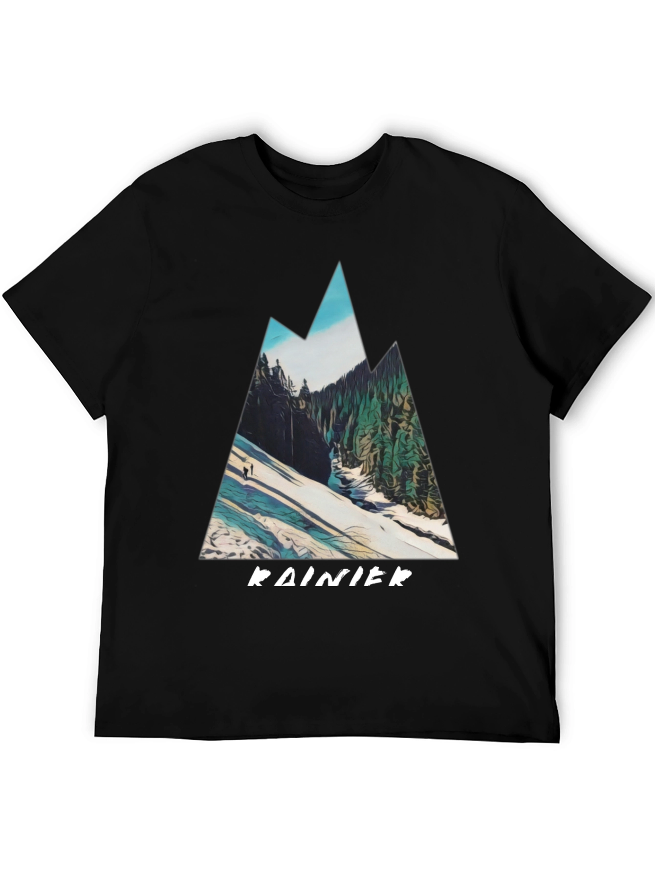 Rainier Mountain Graphic Tee - Black
