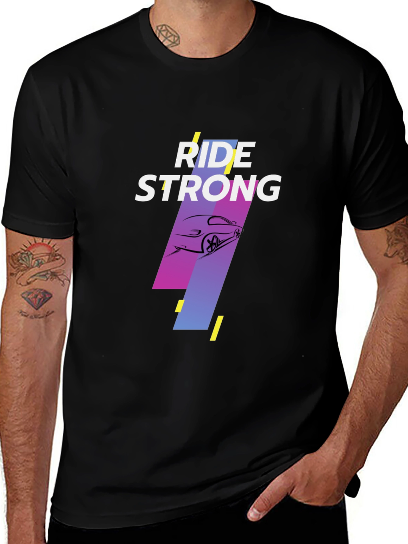 Ride Strong Graphic Tee - Black Cotton T-Shirt