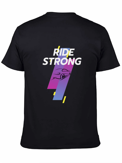 Ride Strong Graphic Tee - Black Cotton T-Shirt