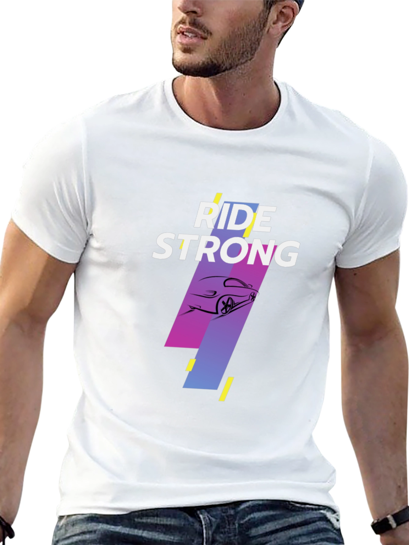 Ride Strong Graphic Tee - Black Cotton T-Shirt