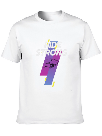 Ride Strong Graphic Tee - Black Cotton T-Shirt
