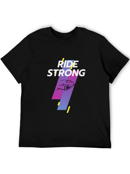Ride Strong Graphic Tee - Black Cotton T-Shirt