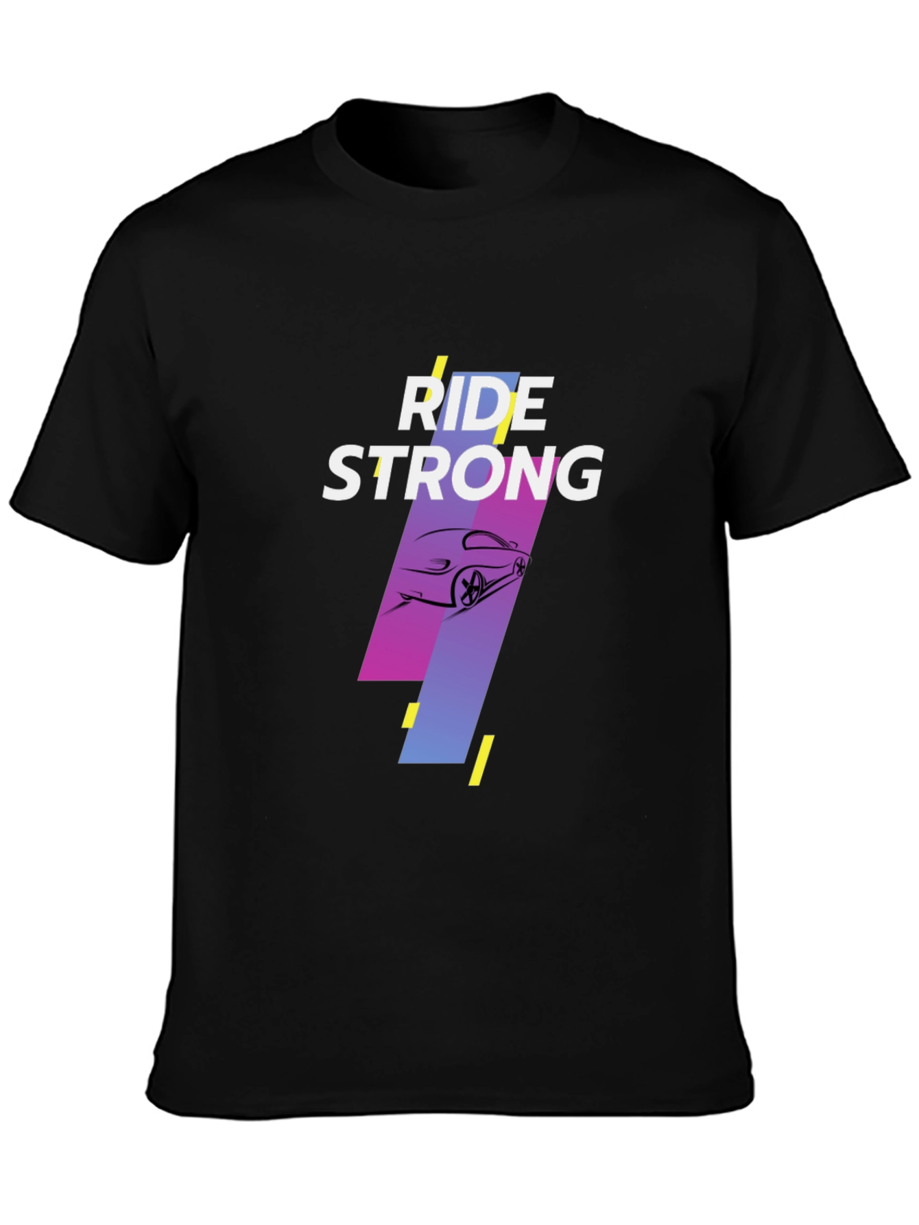 Ride Strong Graphic Tee - Black Cotton T-Shirt