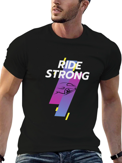 Ride Strong Graphic Tee - Black Cotton T-Shirt