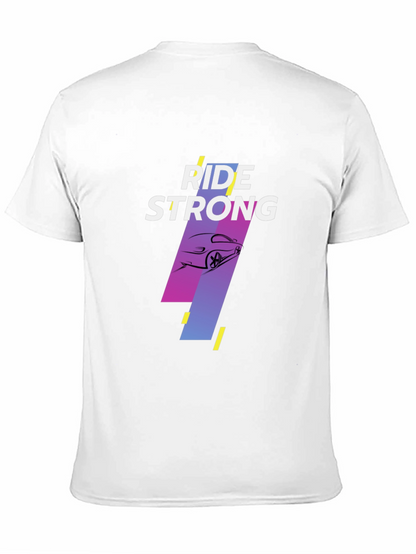 Ride Strong Graphic Tee - Black Cotton T-Shirt