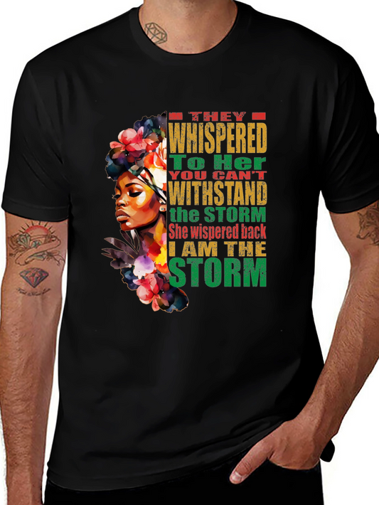 I Am The Storm Graphic Tee - Black Cotton T-Shirt