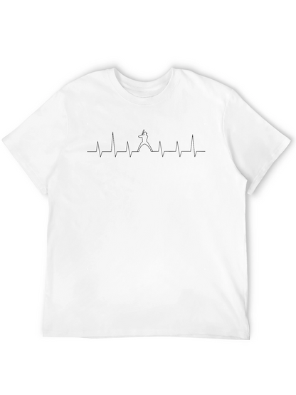 Baseball Heartbeat T-Shirt - Black
