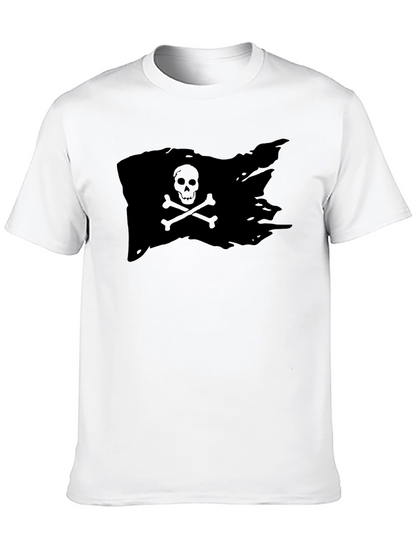 Mens Black Pirate Flag T-Shirt