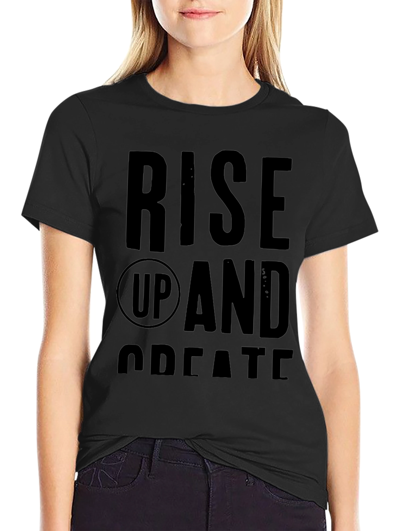 Rise Up and Create Graphic Tee - Black