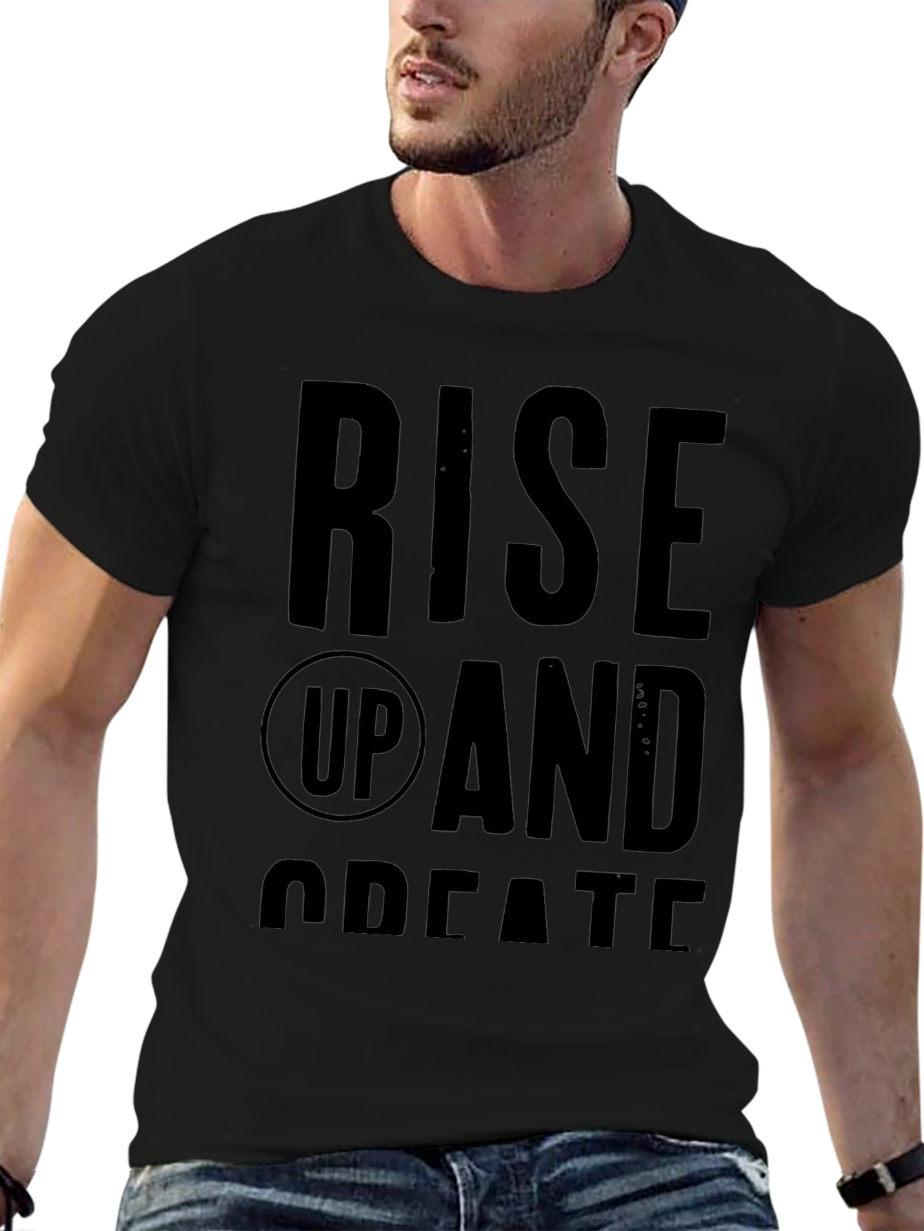 Rise Up and Create Graphic Tee - Black