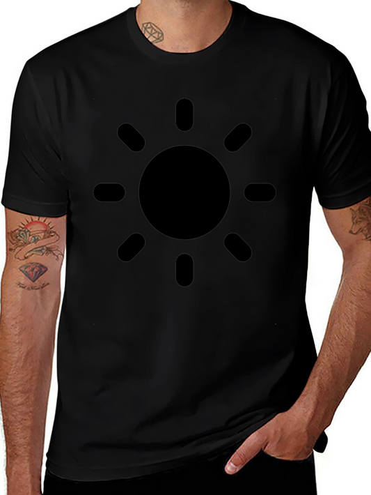 Mens Black Graphic Tee - Sun Design