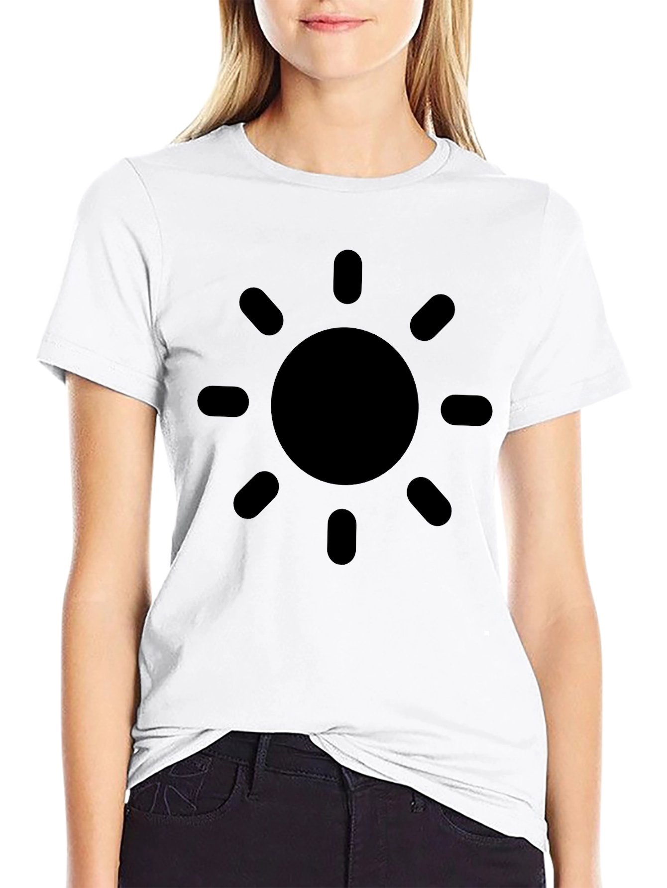 Mens Black Graphic Tee - Sun Design