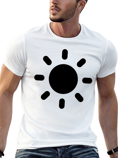 Mens Black Graphic Tee - Sun Design