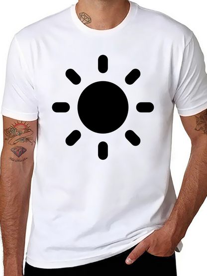 Mens Black Graphic Tee - Sun Design